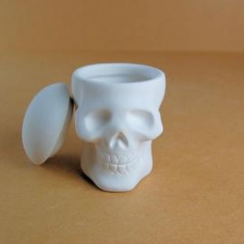 Skull Box With Lid Off